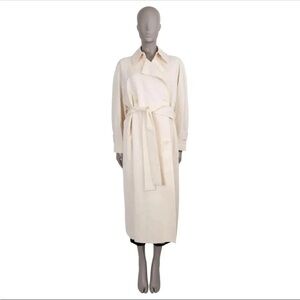 The Row Oswin Women’s Silk Linen Belted Trenchcoat With Bone Buttons XS
